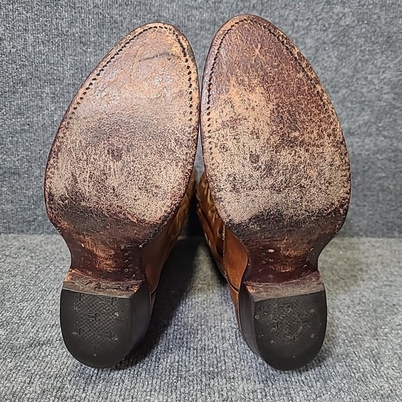 Justin 2253 Men's Buck Classic Western Bay Apache Cowboy Boots Sz 8 - Nice! - Picture 16 of 16